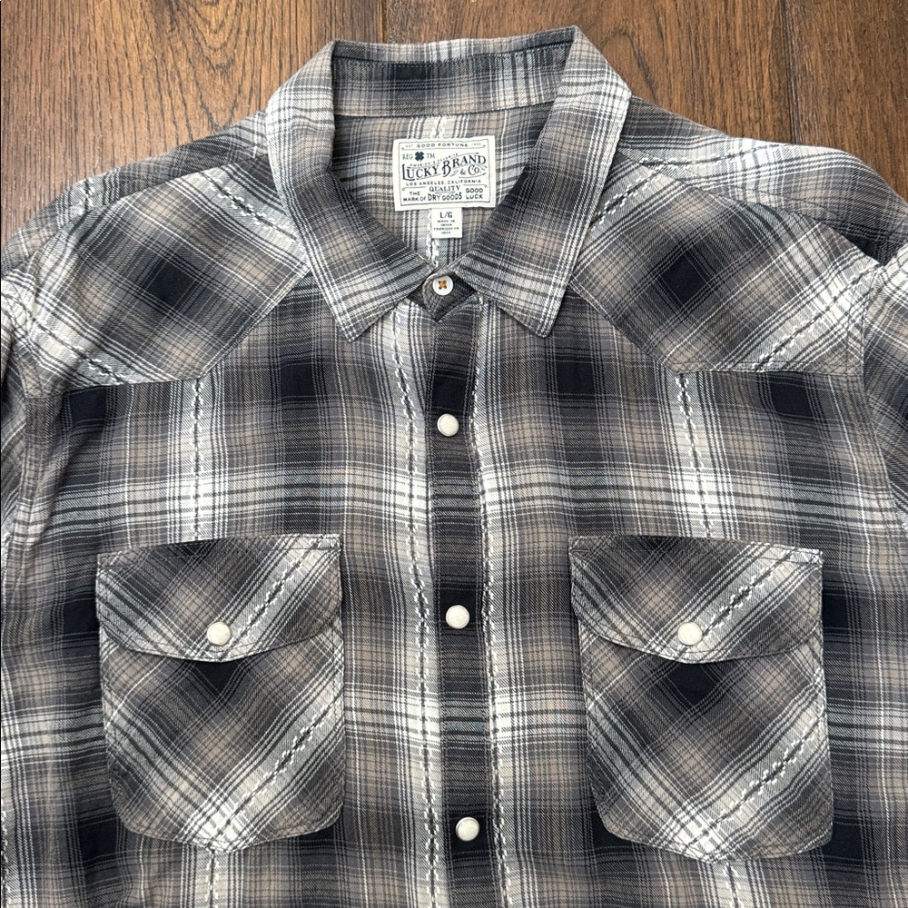 Lucky Brand Western Style Snap Front Long-sleeve Shirt. Men’s Large. Great Cond.